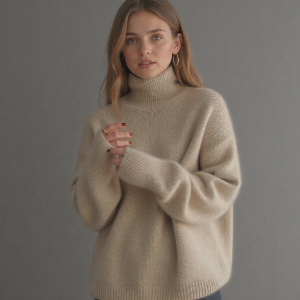 Pull à col roulé oversize en cachemire – doux, chaud et élégant