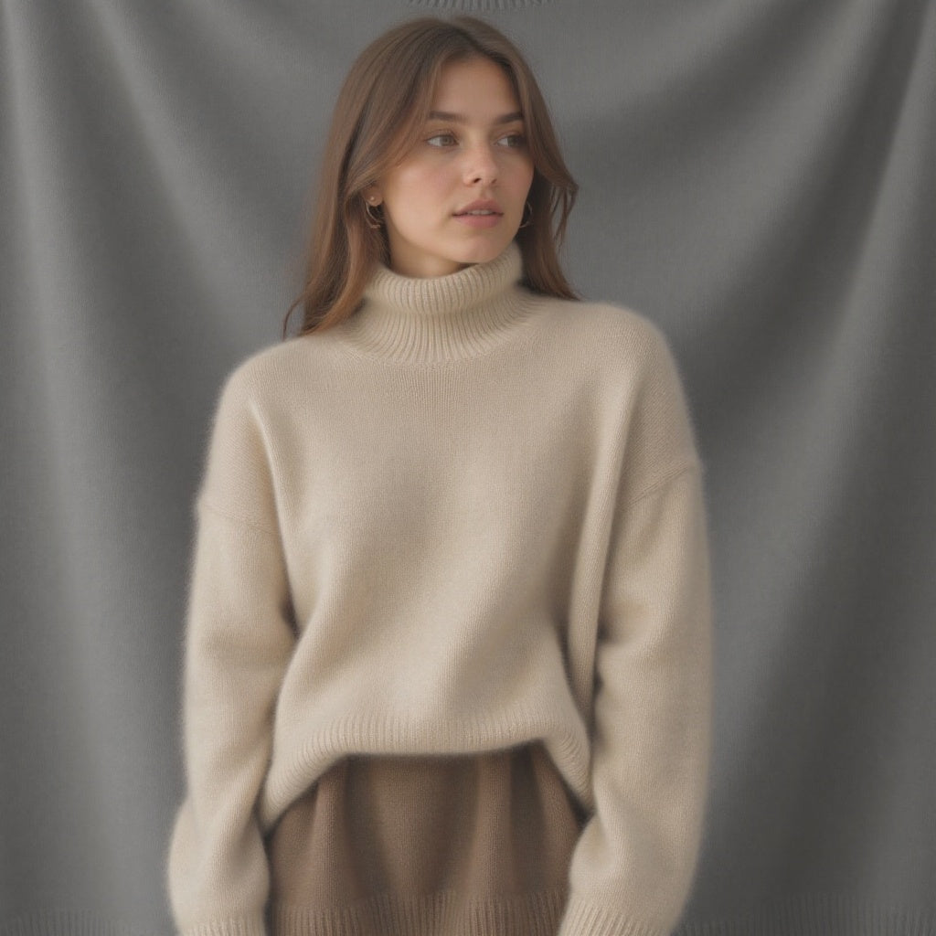 Pull à col roulé oversize en cachemire – doux, chaud et élégant
