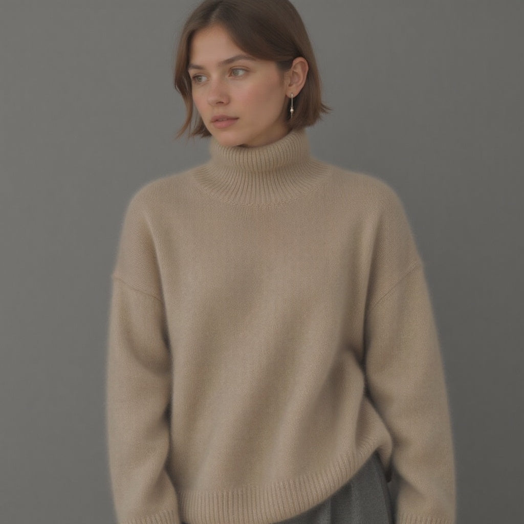 Pull à col roulé oversize en cachemire – doux, chaud et élégant
