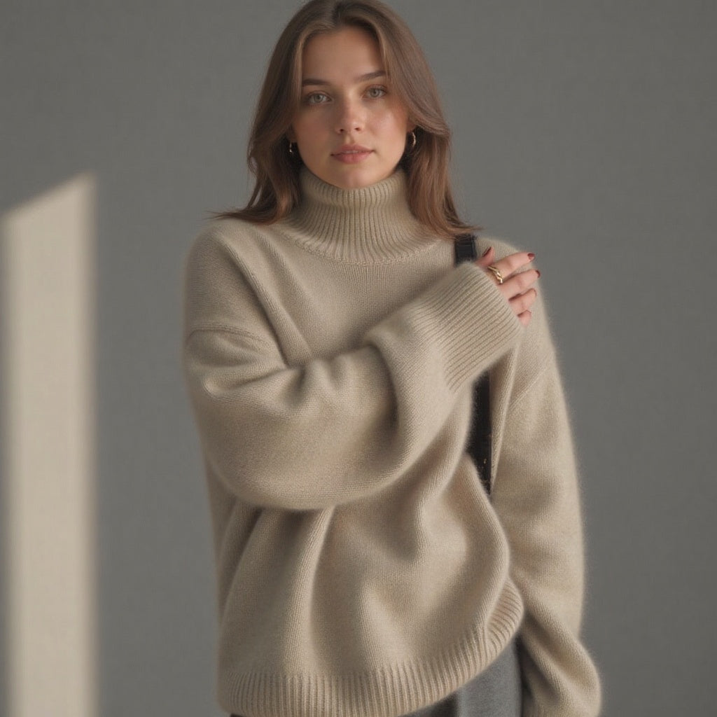 Pull à col roulé oversize en cachemire – doux, chaud et élégant