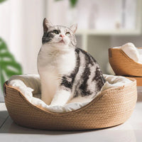 Paper Rope Cat Bed with Washable Cover