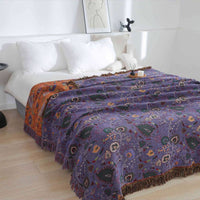 Couverture Coton Pompon Paon