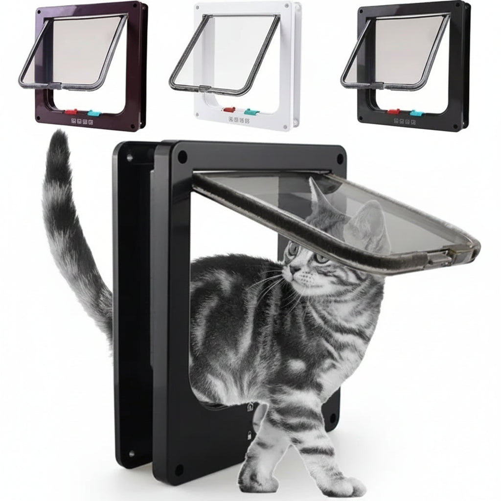 Chatière pour chats et chiens avec système de verrouillage à 4 positions