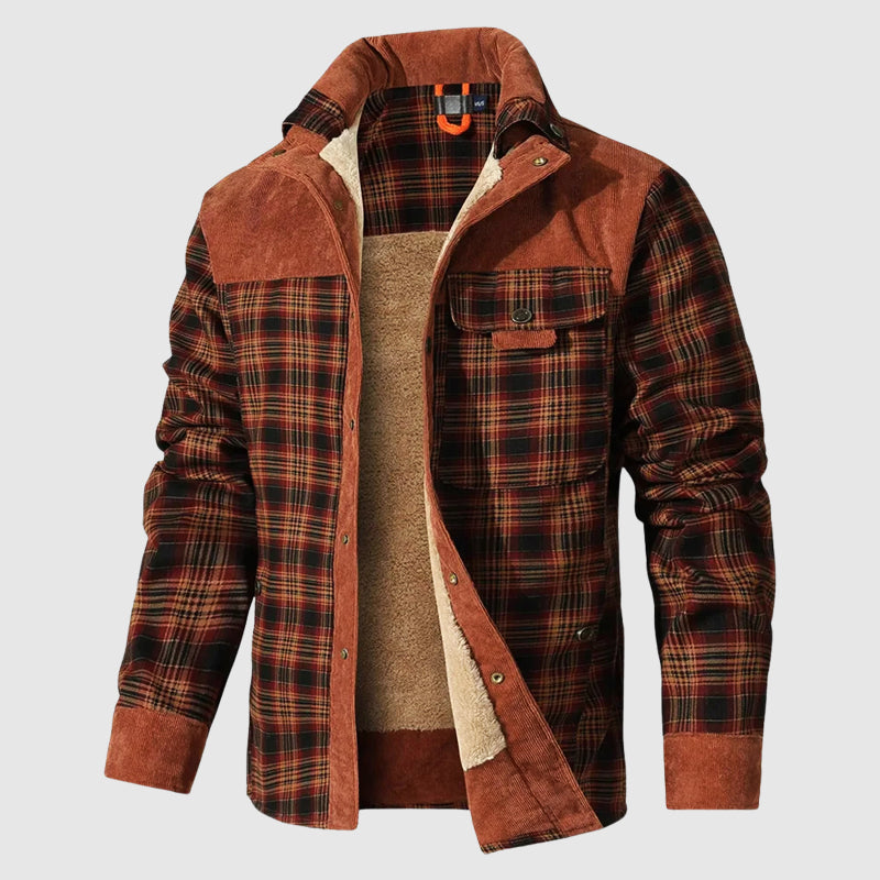 Veste d'extérieur à carreaux doublée en sherpa