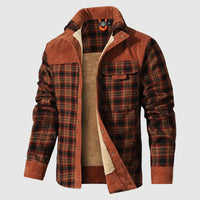 Veste d'extérieur à carreaux doublée en sherpa