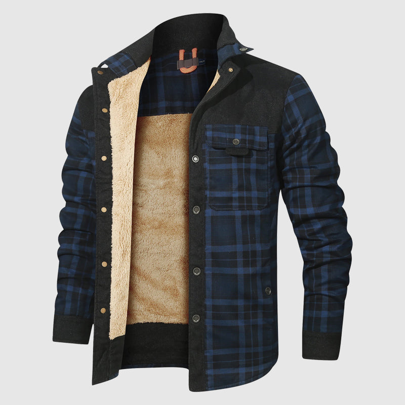 Veste d'extérieur à carreaux doublée en sherpa