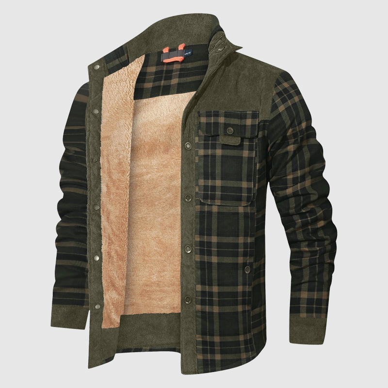 Veste d'extérieur à carreaux doublée en sherpa