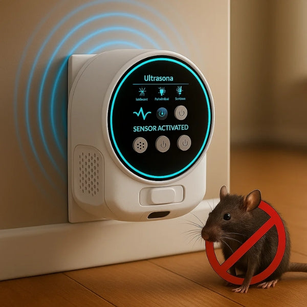 Plug-In Ultrasonic Rat Repeller Silent 3200 Sq Ft In/Out