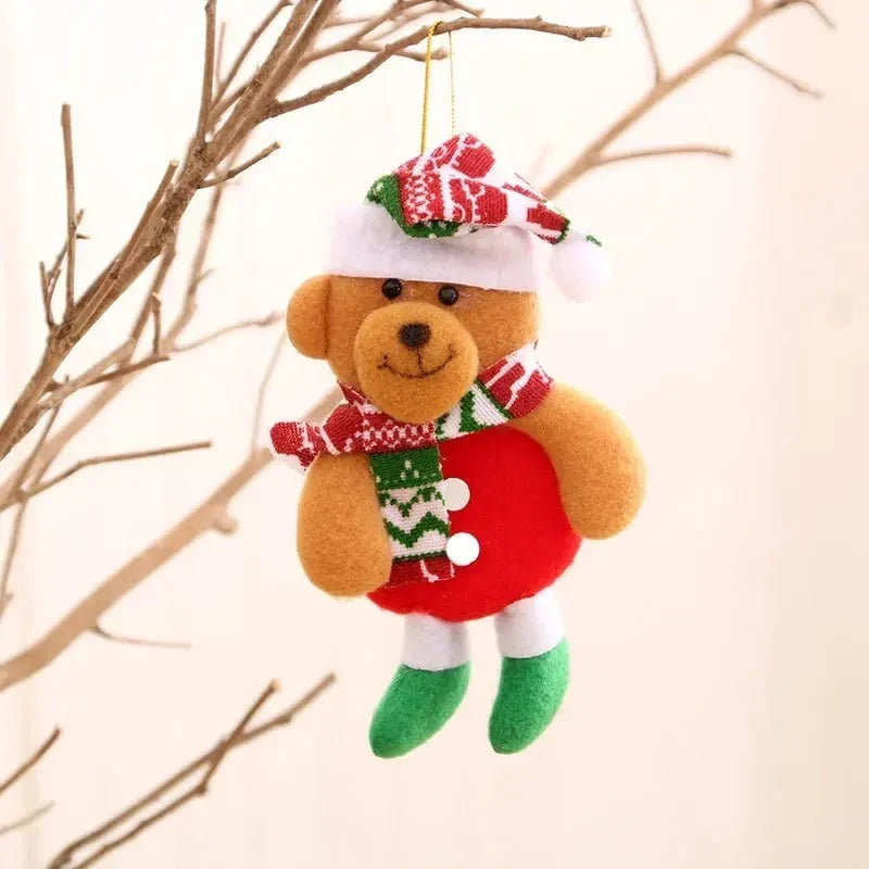 Décorations de Noël en peluche avec jambes pendantes et motifs de personnages des fêtes