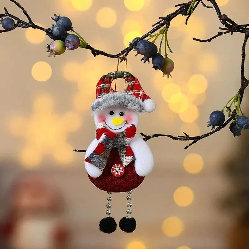 Décorations de Noël en peluche avec jambes pendantes et motifs de personnages des fêtes