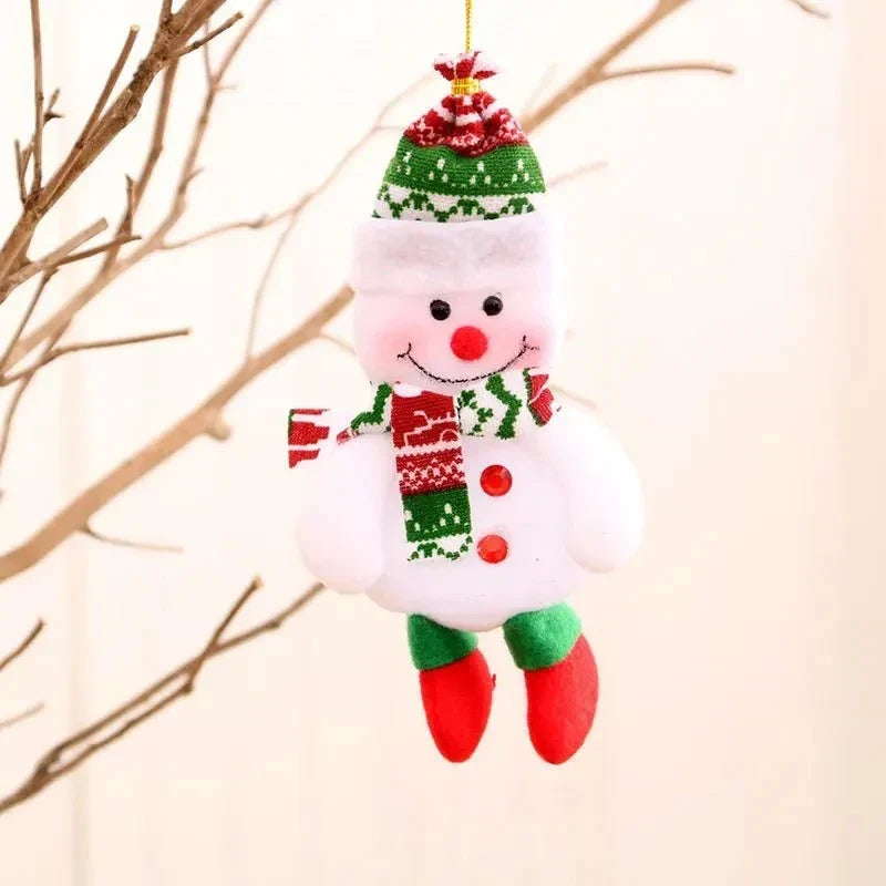 Décorations de Noël en peluche avec jambes pendantes et motifs de personnages des fêtes