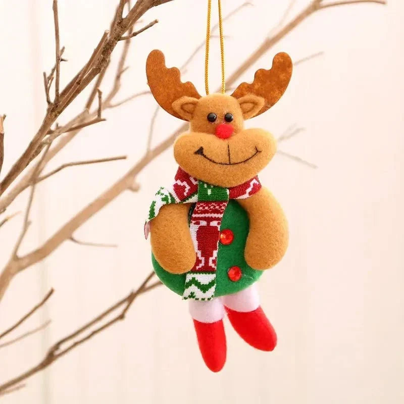 Décorations de Noël en peluche avec jambes pendantes et motifs de personnages des fêtes