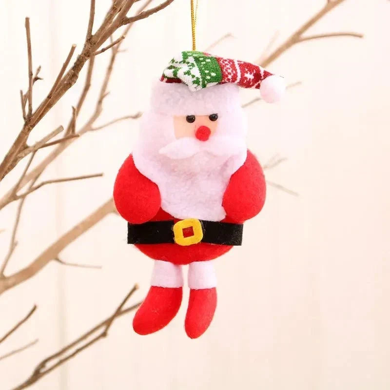 Décorations de Noël en peluche avec jambes pendantes et motifs de personnages des fêtes