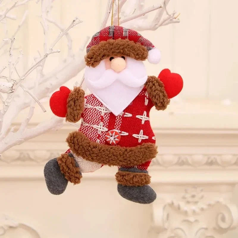 Décorations de Noël en peluche avec jambes pendantes et motifs de personnages des fêtes