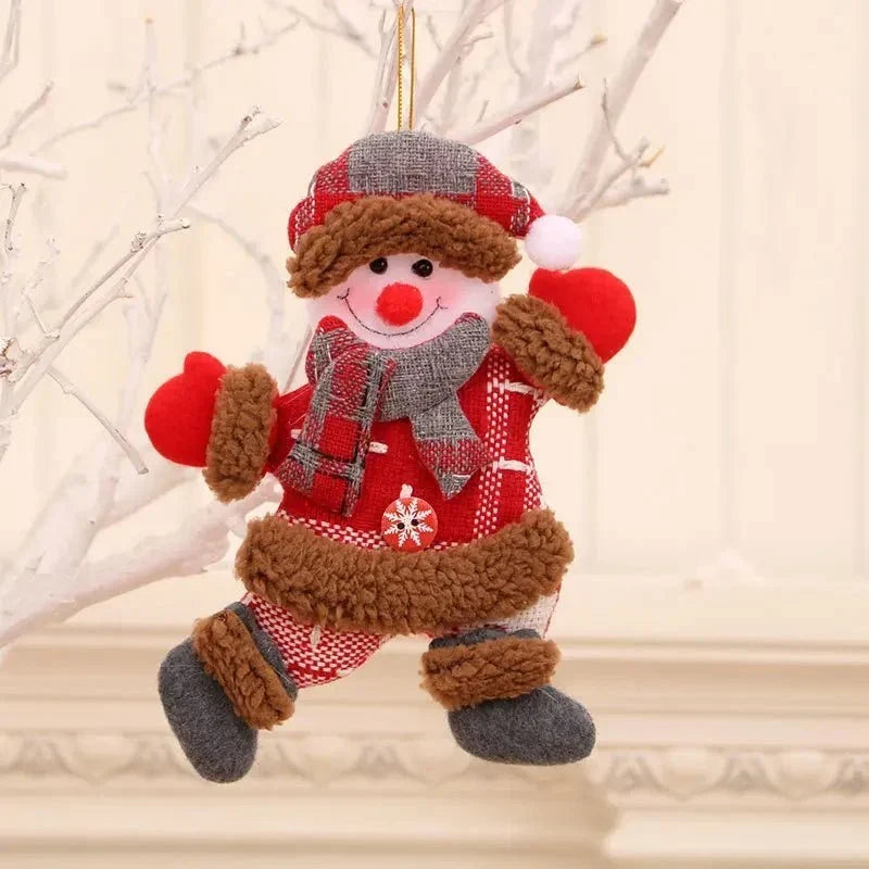 Décorations de Noël en peluche avec jambes pendantes et motifs de personnages des fêtes