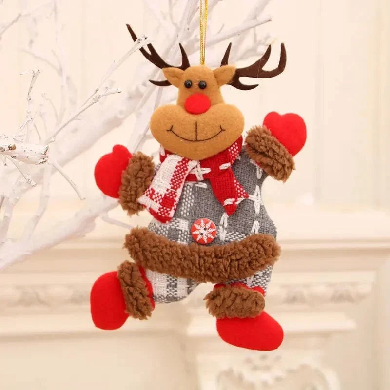 Décorations de Noël en peluche avec jambes pendantes et motifs de personnages des fêtes