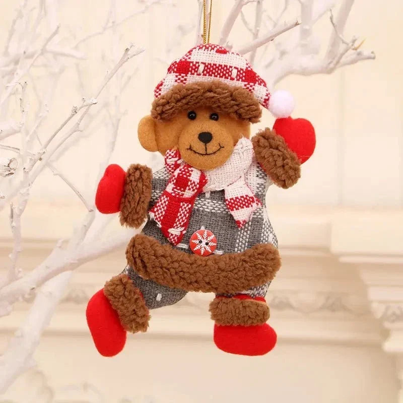 Décorations de Noël en peluche avec jambes pendantes et motifs de personnages des fêtes