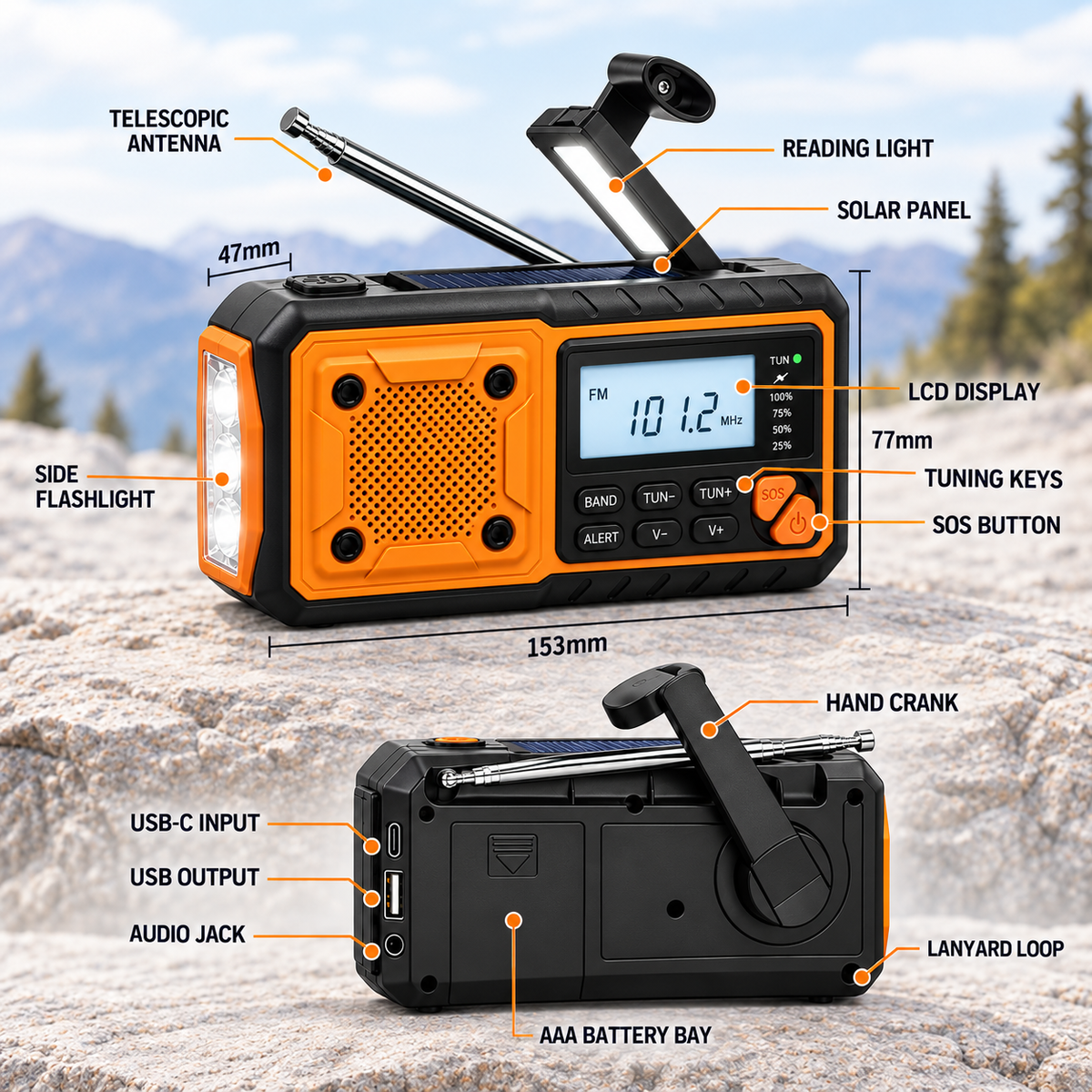 Portable Emergency Crank Radio