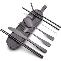 Set de couverts portables en acier inoxydable - essentiel pour le voyage!