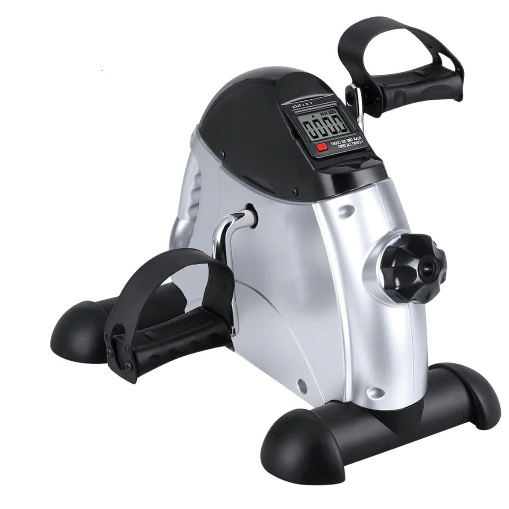 Portable Under-Desk Exercise Bike Pedal Trainer with Adjustable Resistance and LCD Display