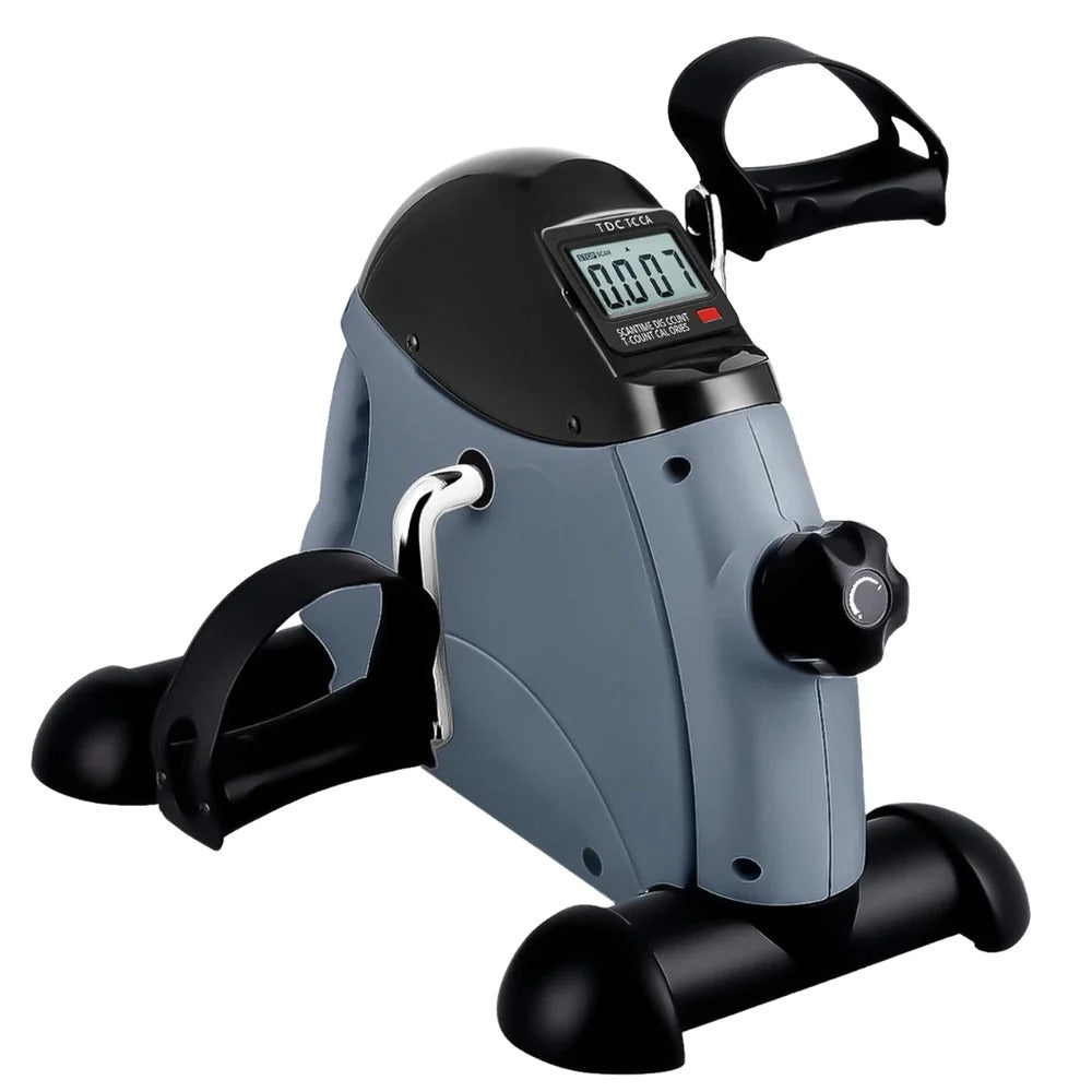 Portable Under-Desk Exercise Bike Pedal Trainer with Adjustable Resistance and LCD Display