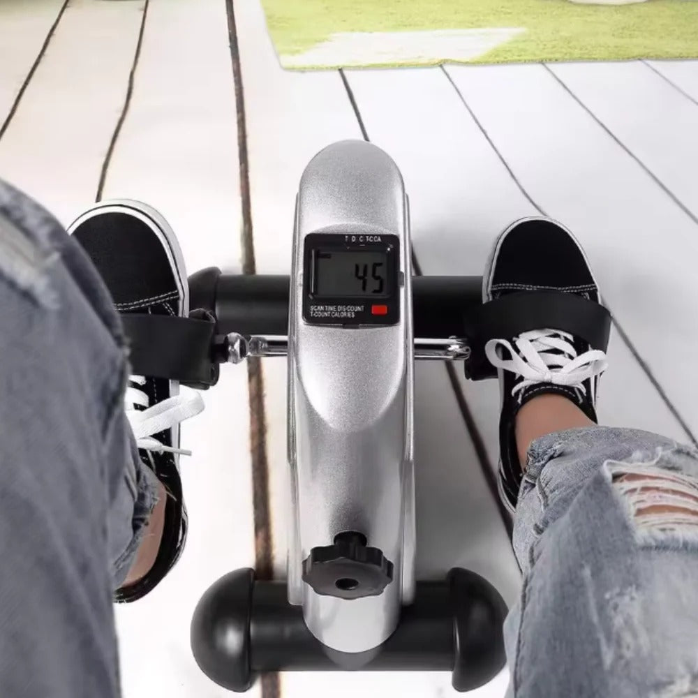 Portable Under-Desk Exercise Bike Pedal Trainer with Adjustable Resistance and LCD Display