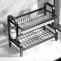 Égouttoir à Vaisselle à Deux Niveaux Stylé pour Organisation de Cuisine