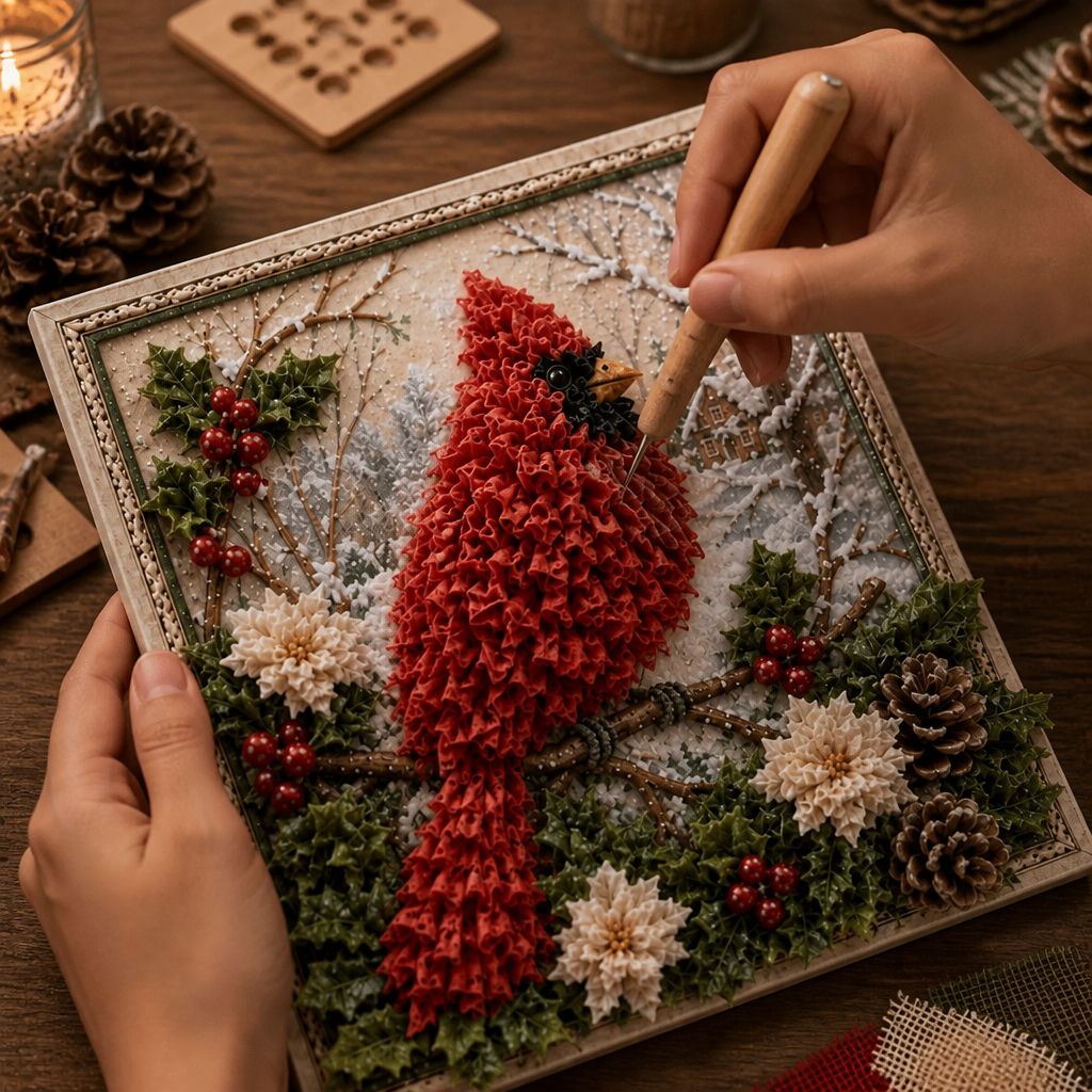Pre-Punched 3D Christmas Yarn Art Kit
