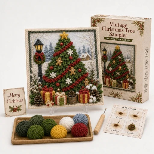 Pre-Punched 3D Christmas Yarn Art Kit