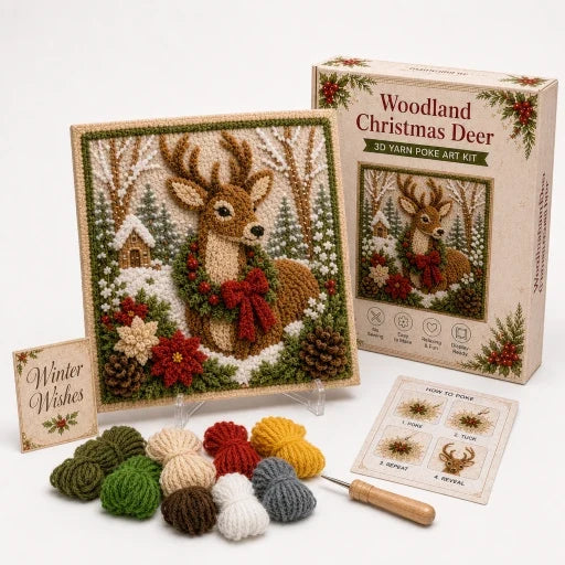 Pre-Punched 3D Christmas Yarn Art Kit