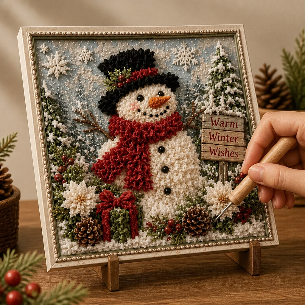 Pre-Punched 3D Christmas Yarn Art Kit