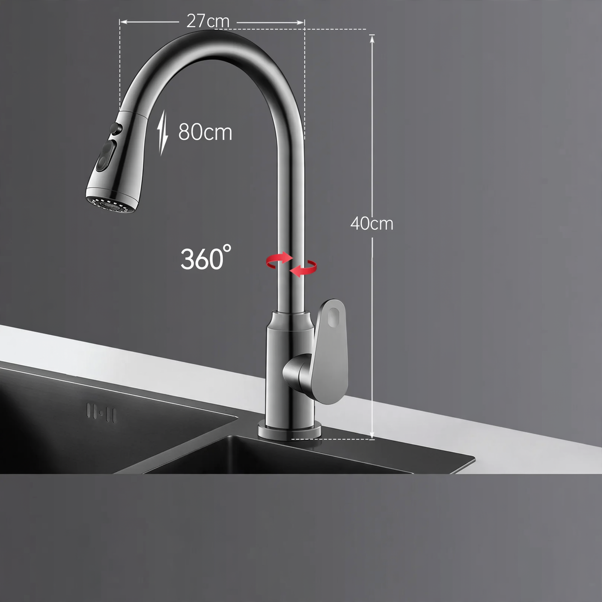 Pull-Out Kitchen Faucet with Ceramic Valve