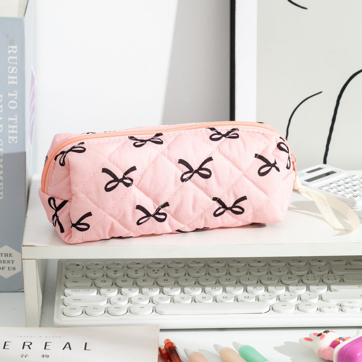 Quilted Scissors Print Pencil Case