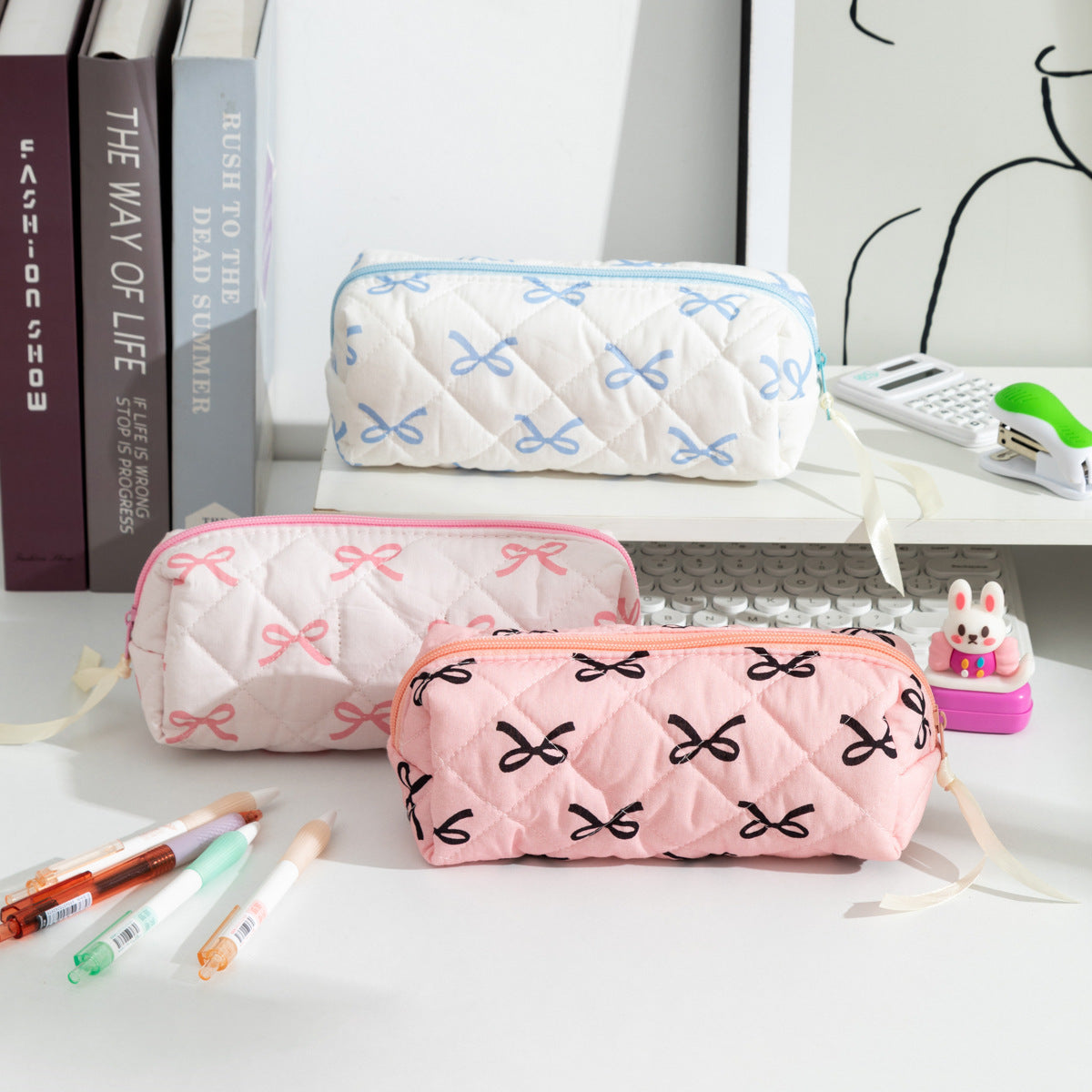 Quilted Scissors Print Pencil Case