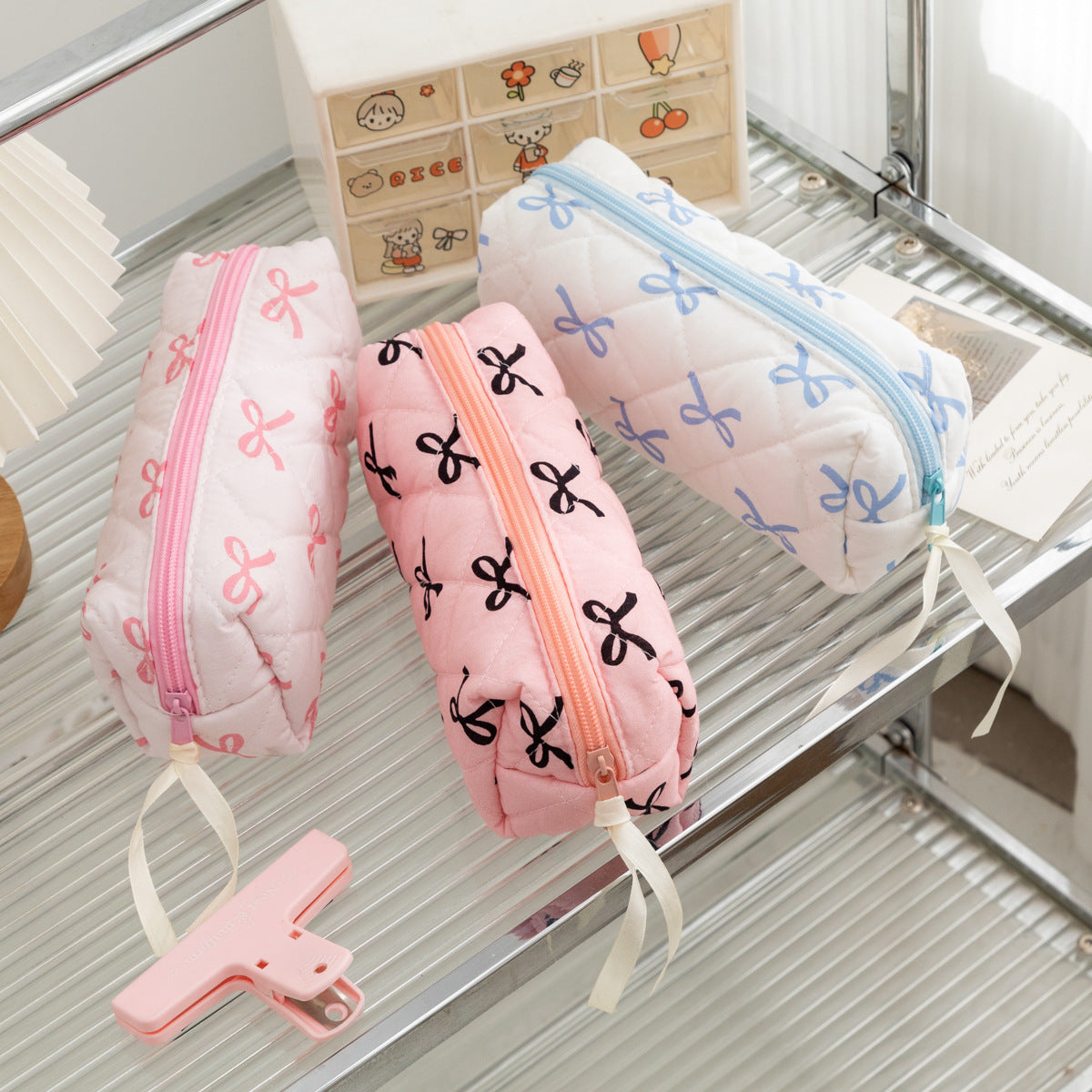 Quilted Scissors Print Pencil Case