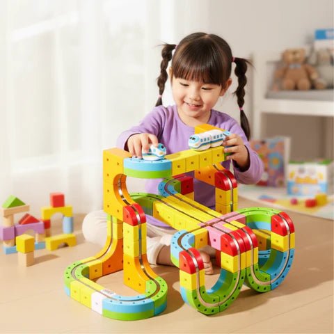 RAILBUILD – 3D Railway Construction Kit for Children with Rechargeable Locomotive