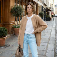 Cardigan texturé décontracté et douillet