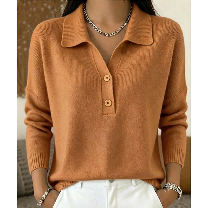 Pull raffiné à col et à boutons