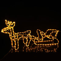 Renne et traîneau avec lumières à LED - 120 cm