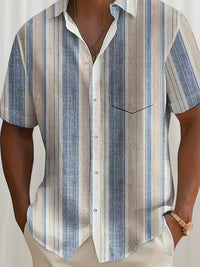 Chemise décontractée à manches courtes rayée