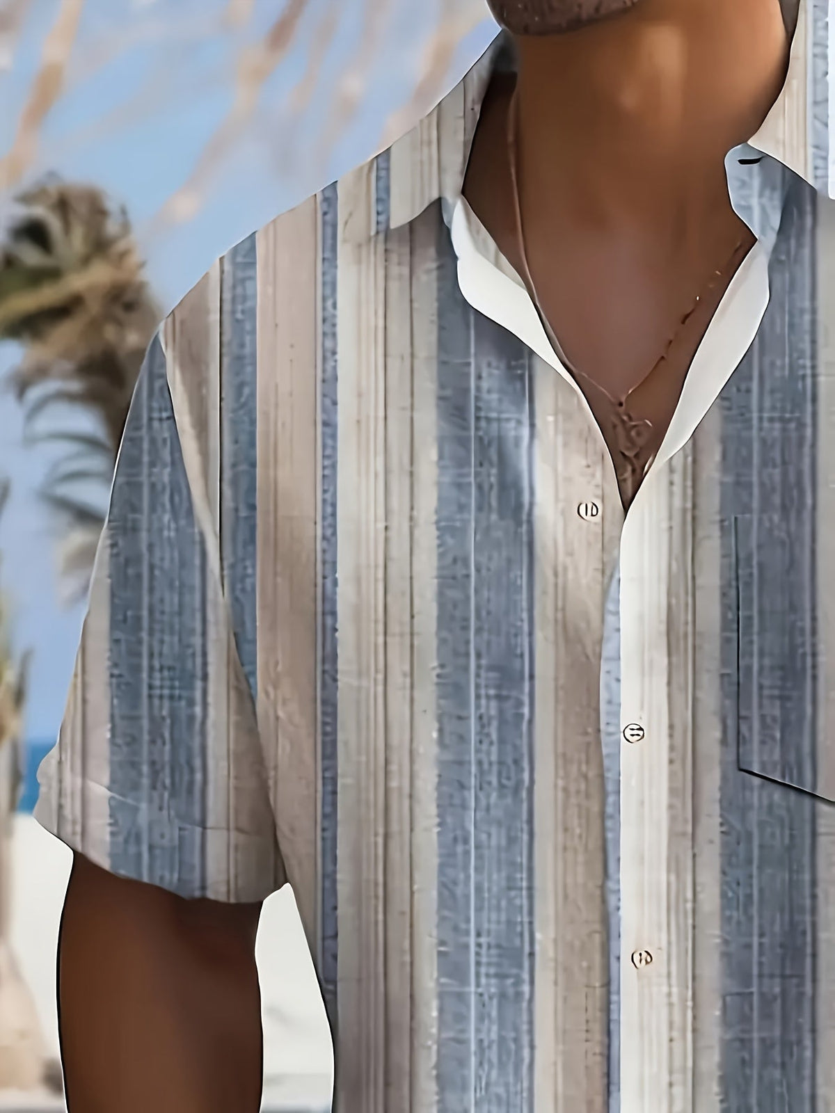 Chemise décontractée à manches courtes rayée