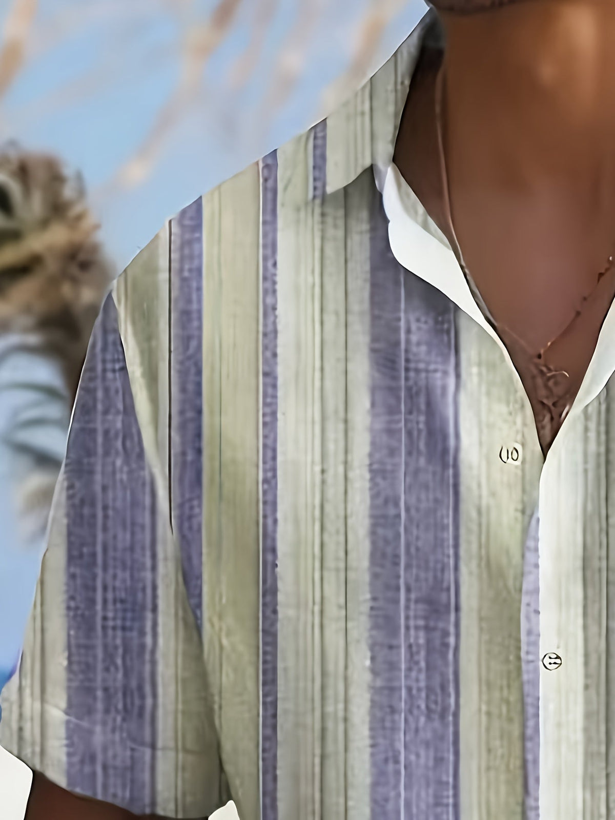 Chemise décontractée à manches courtes rayée