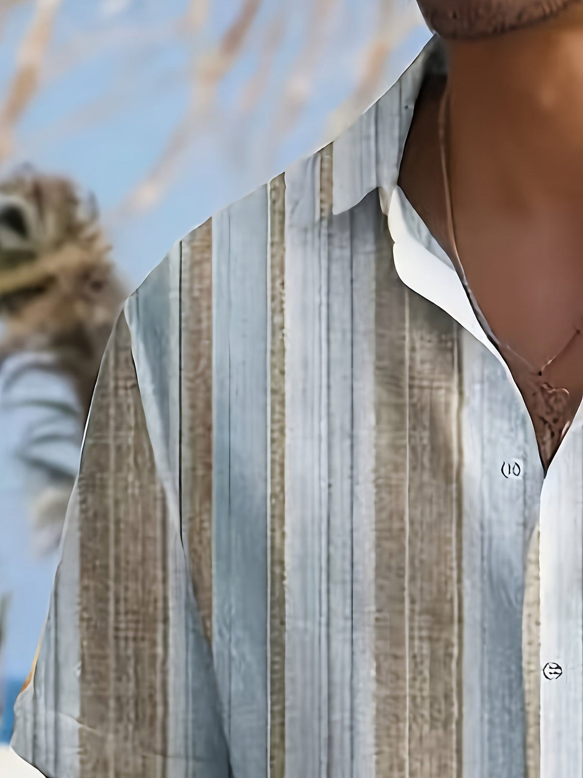 Chemise décontractée à manches courtes rayée