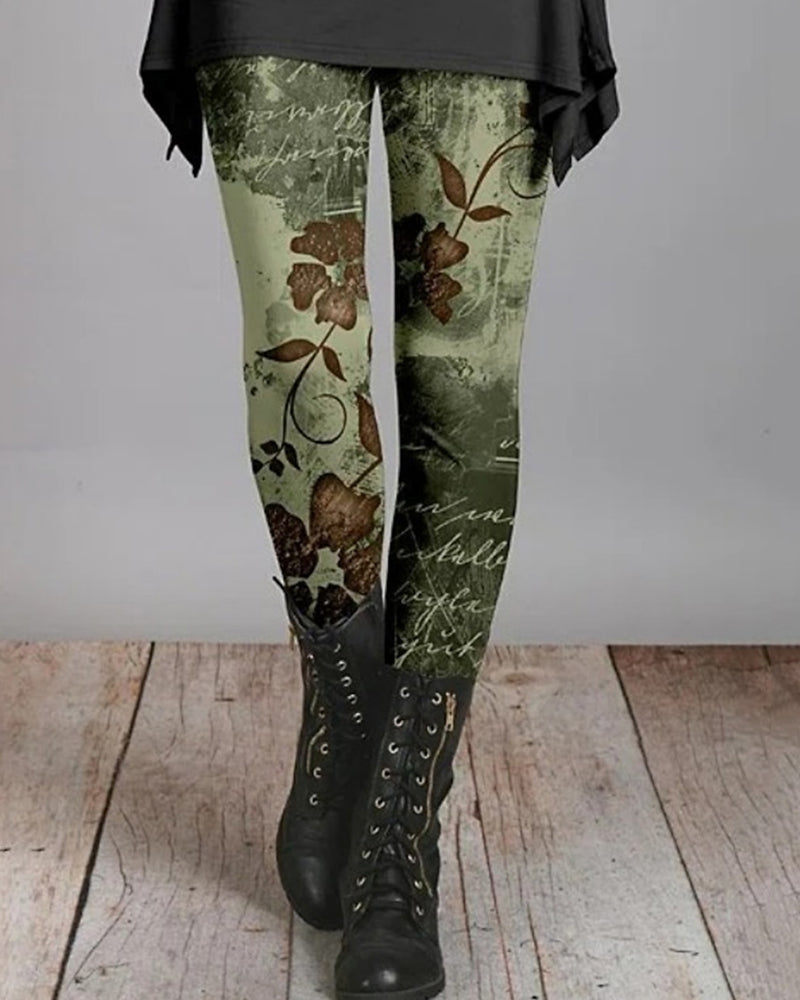 Retro Bohemian Leggings with Ethnic Prints – Ziva