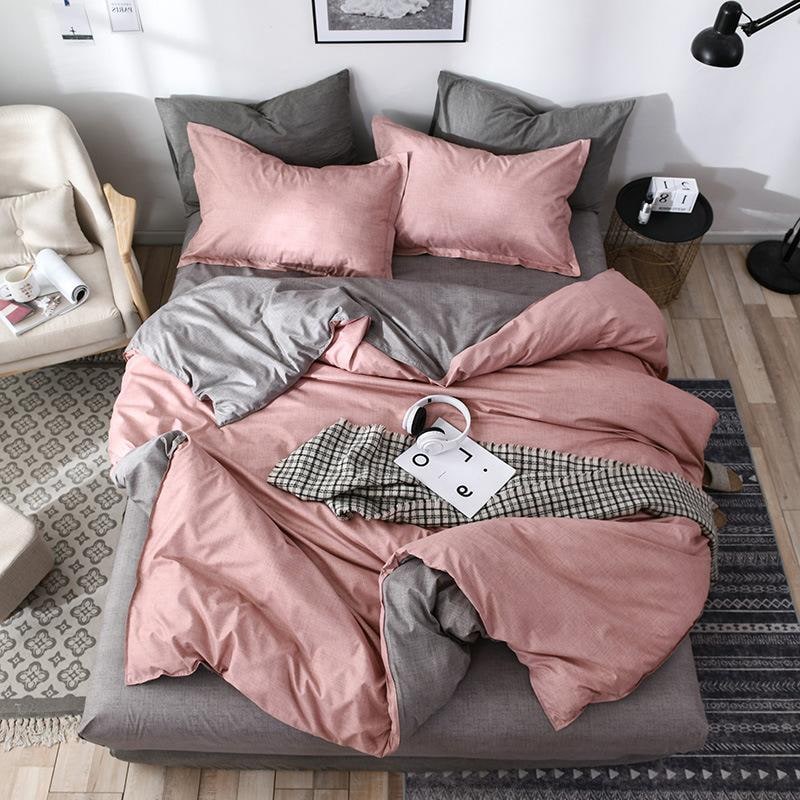 Reversible Cotton Duvet Cover Set in Soft Matte Fabric