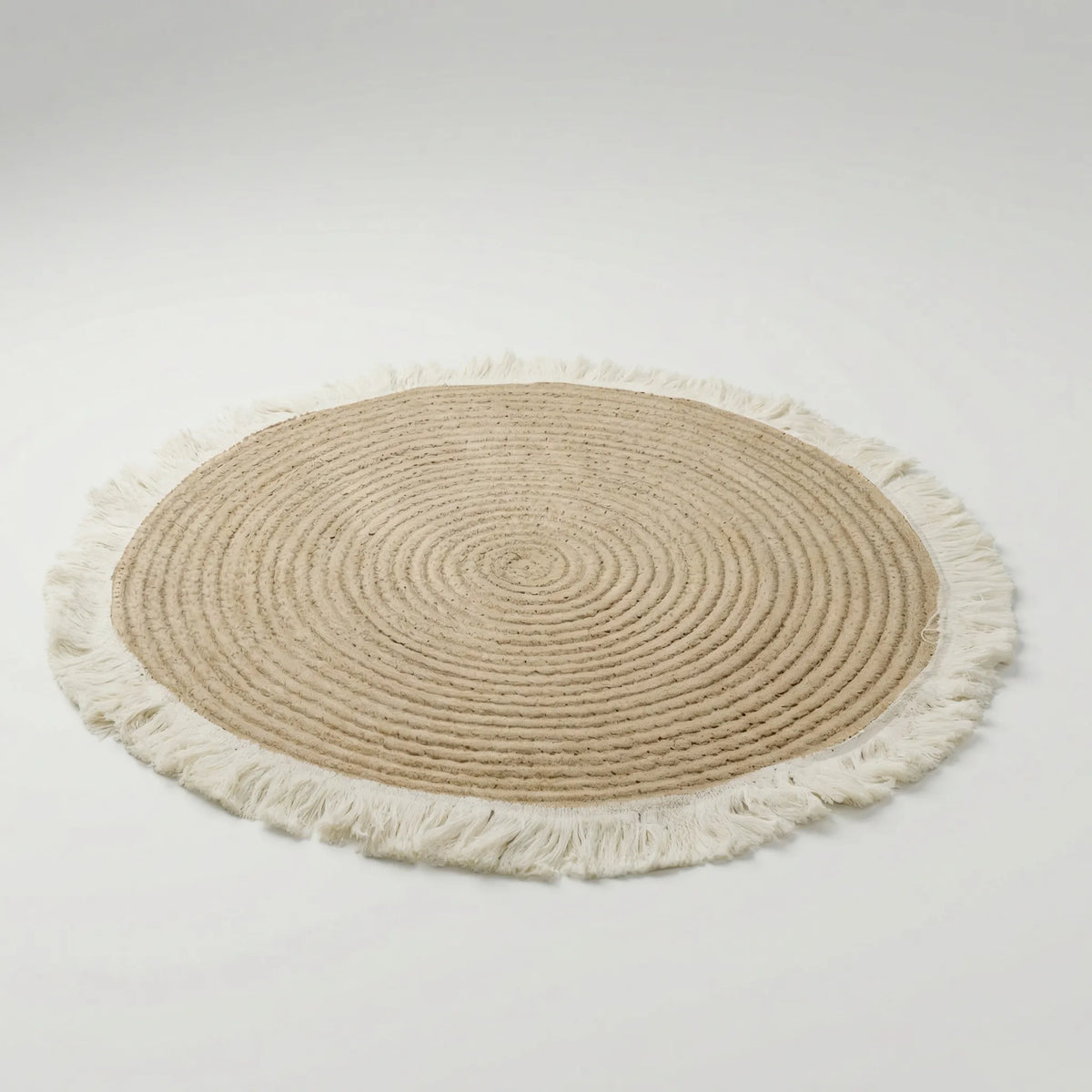 Round Braided Rug with Fringe