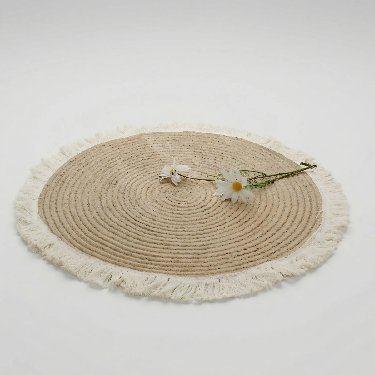 Round Braided Rug with Fringe