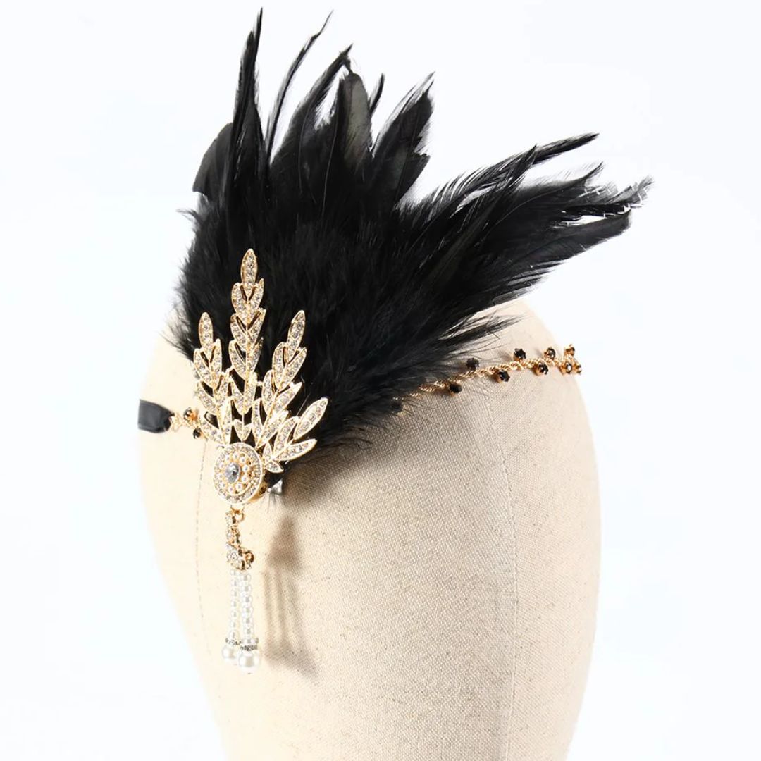 DavyDenver Dianna Feather Headband | Vintage & Stylish