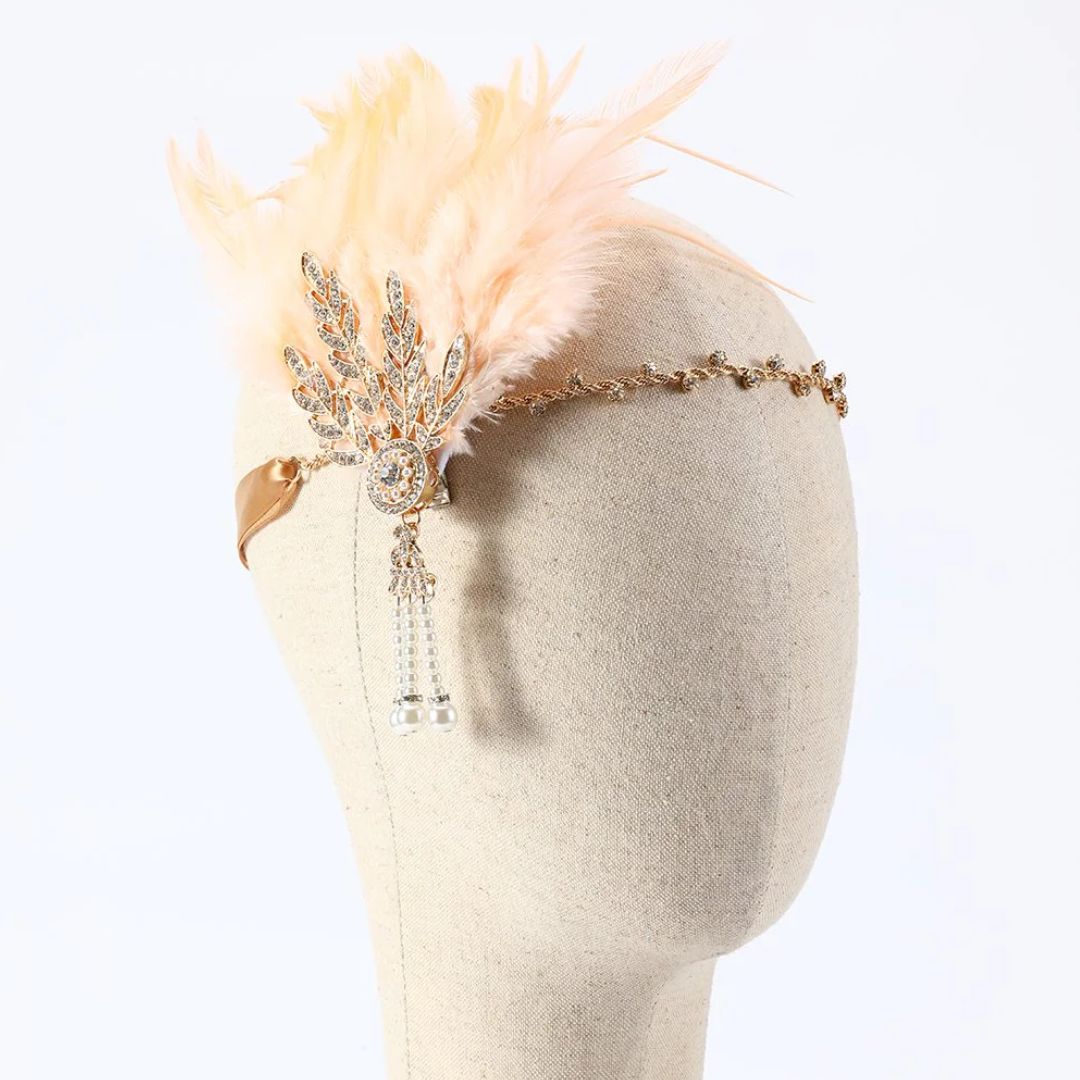 DavyDenver Dianna Feather Headband | Vintage & Stylish