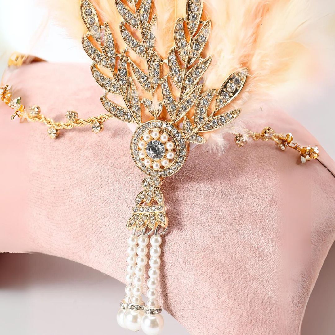 DavyDenver Dianna Feather Headband | Vintage & Stylish
